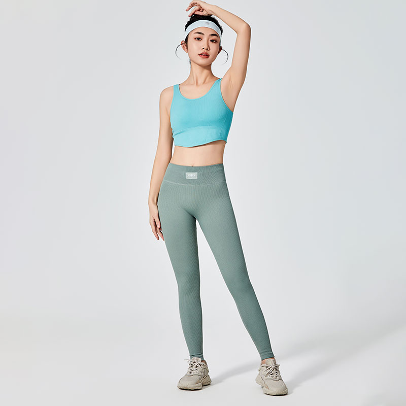 Dames groene effen verven sportlegging